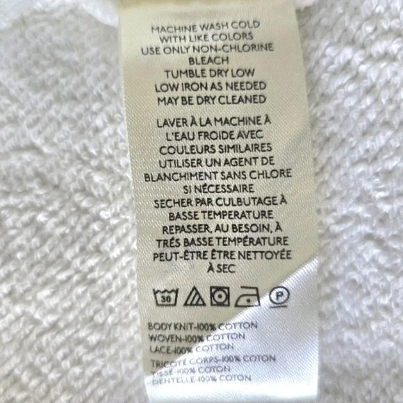 White Free People Poets Pullover Sweatshirt w/ ruffle hem size SP - Picture 9 of 15